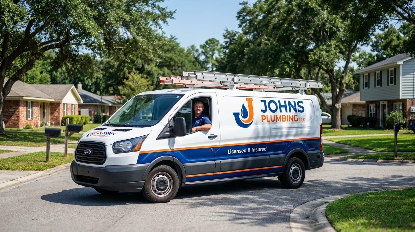 Johns Plumbing LLC service van in DuPont, WA