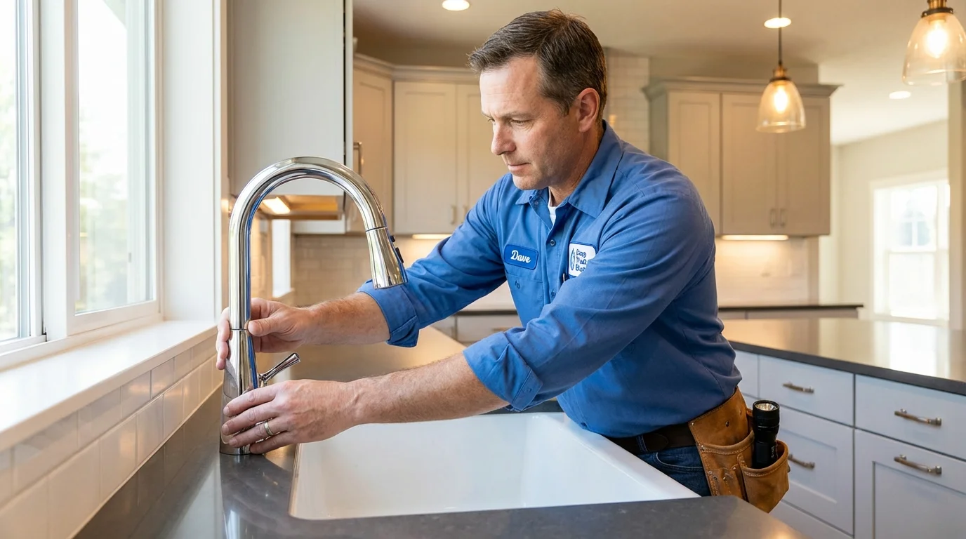 Kitchen faucet installation by Johns Plumbing LLC in DuPont
